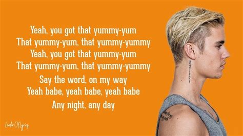 justin bieber yummy lyrics meaning